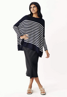 Catalina Crewneck Sweater | Navy & Ink Stripes