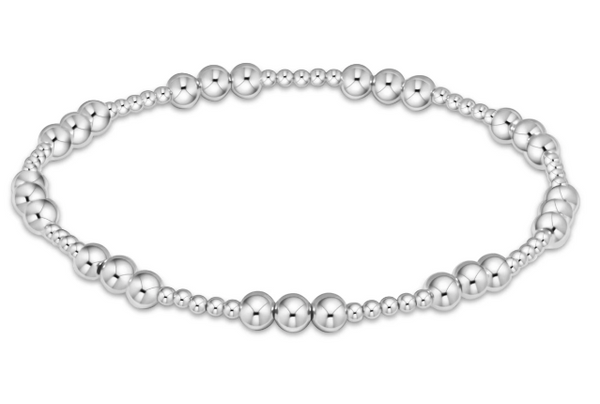 Extends 7.5" Joy Pattern Silver Bead Bracelet | 4mm