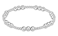 Joy Pattern Silver Bead Bracelet | 5mm