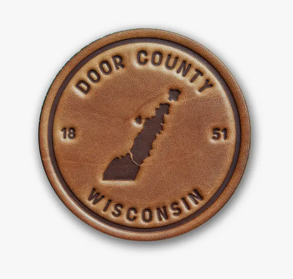 Door County Silhouette | Leather Coaster