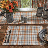 Apricot & Stone Plaid Table Runner | 54 Inch