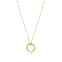 Beaded Gold Halo Charm Necklace | 16 inch