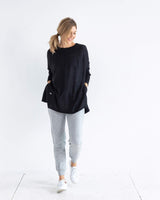 Catalina Crewneck Sweater | Black