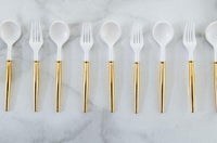 Gold & White Cocktail Spoons | 20pc Set