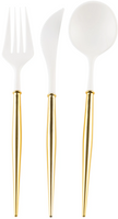 Gold & White Cutlery | 24pc Set