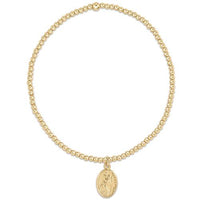 Gold Bead Bracelet with Protection Charm
