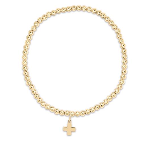 Gold Signature Cross Charm Bracelet