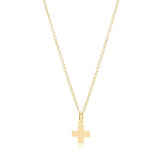 Gold Signature Cross Charm Necklace | 16 inch