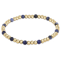 Gold Sincerity Pattern 4mm Bracelet | Sodalite