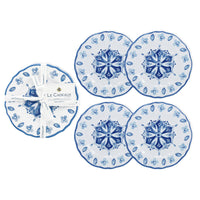 Moroccan Blue Melamine Appetizer Plates | Set of Four