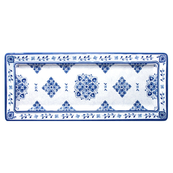 Moroccan Blue Melamine Rectangle Platter