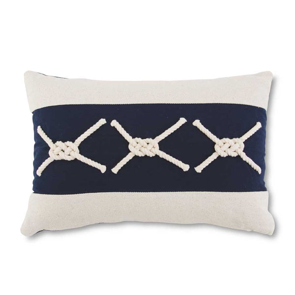 Blue & White Nautical Knot Pillow