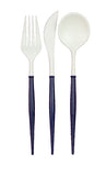 Navy & White Cutlery | 24pc Set