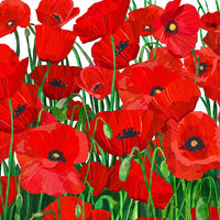 Red Poppies Cocktail Napkins